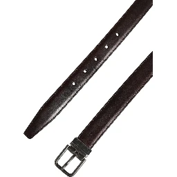 Men Brown Classic Leather Metal Buckle Belt