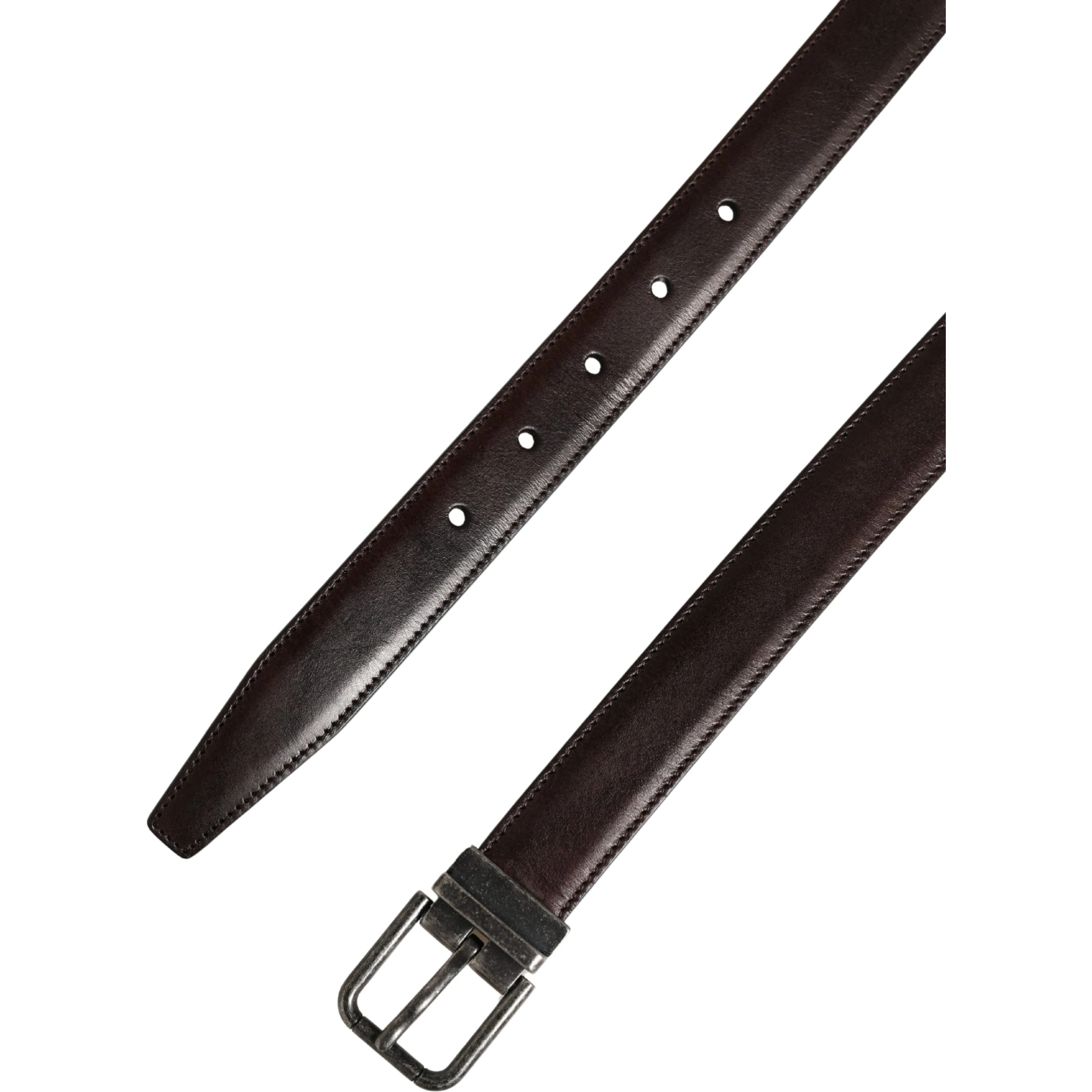 Men Brown Classic Leather Metal Buckle Belt