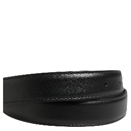 Men Black Classic Leather Metal Buckle Belt
