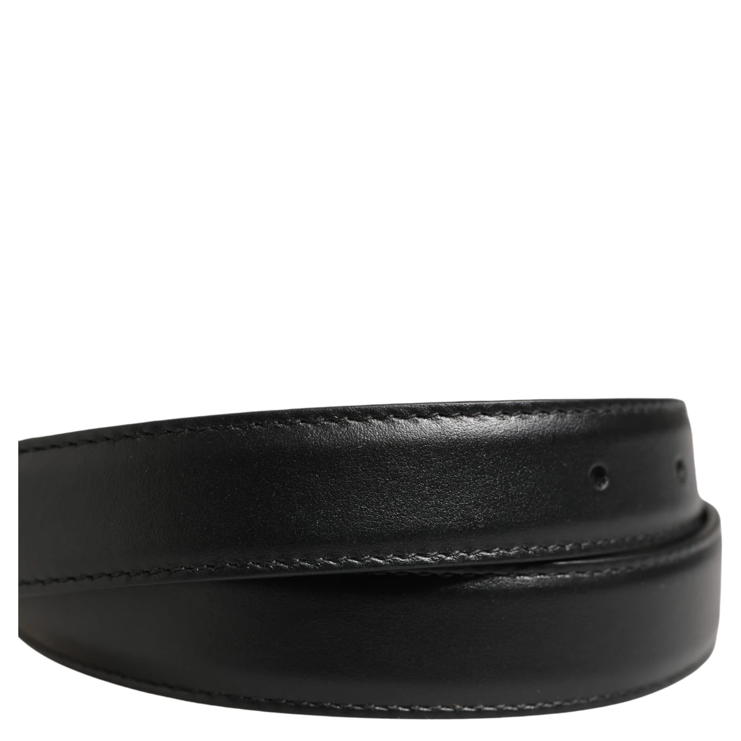 Men Black Classic Leather Metal Buckle Belt