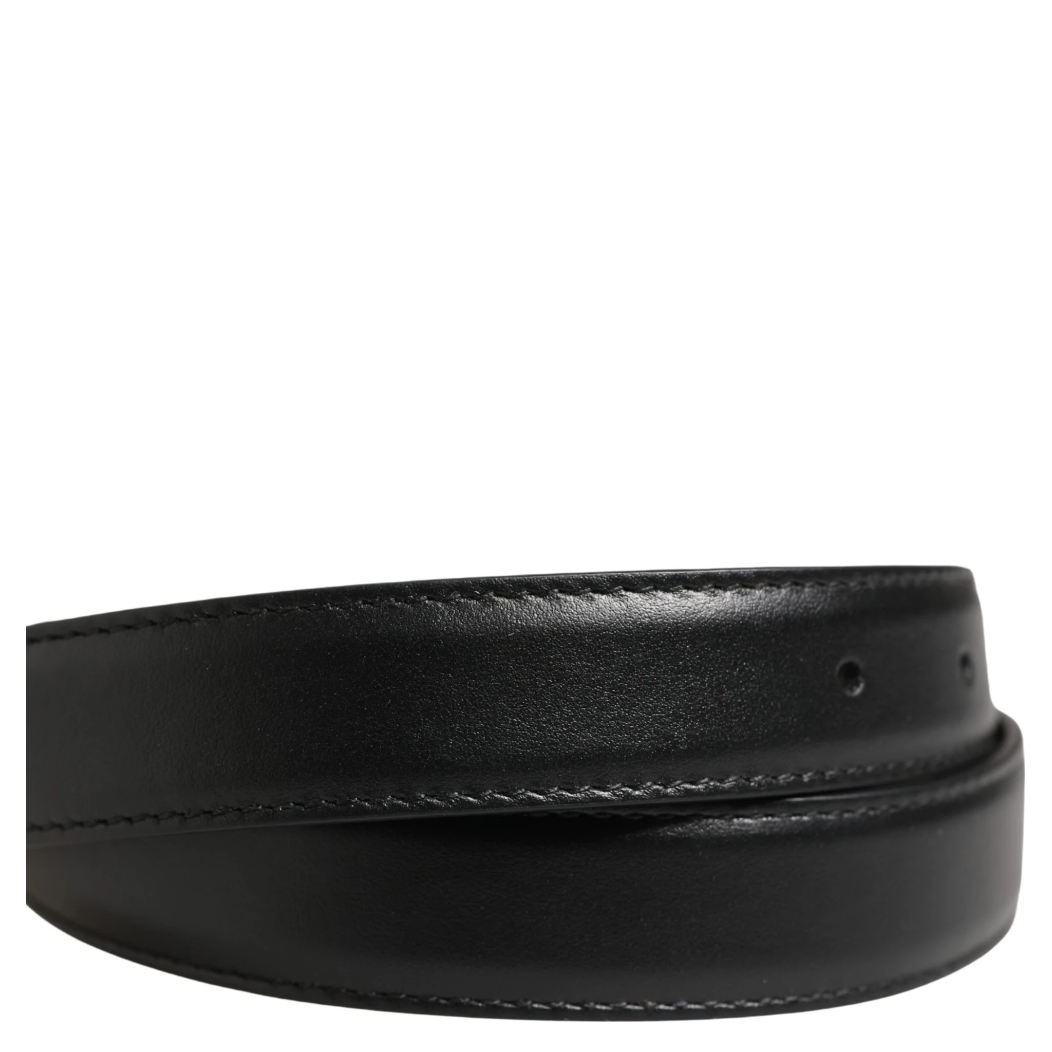 Men Black Classic Leather Metal Buckle Belt