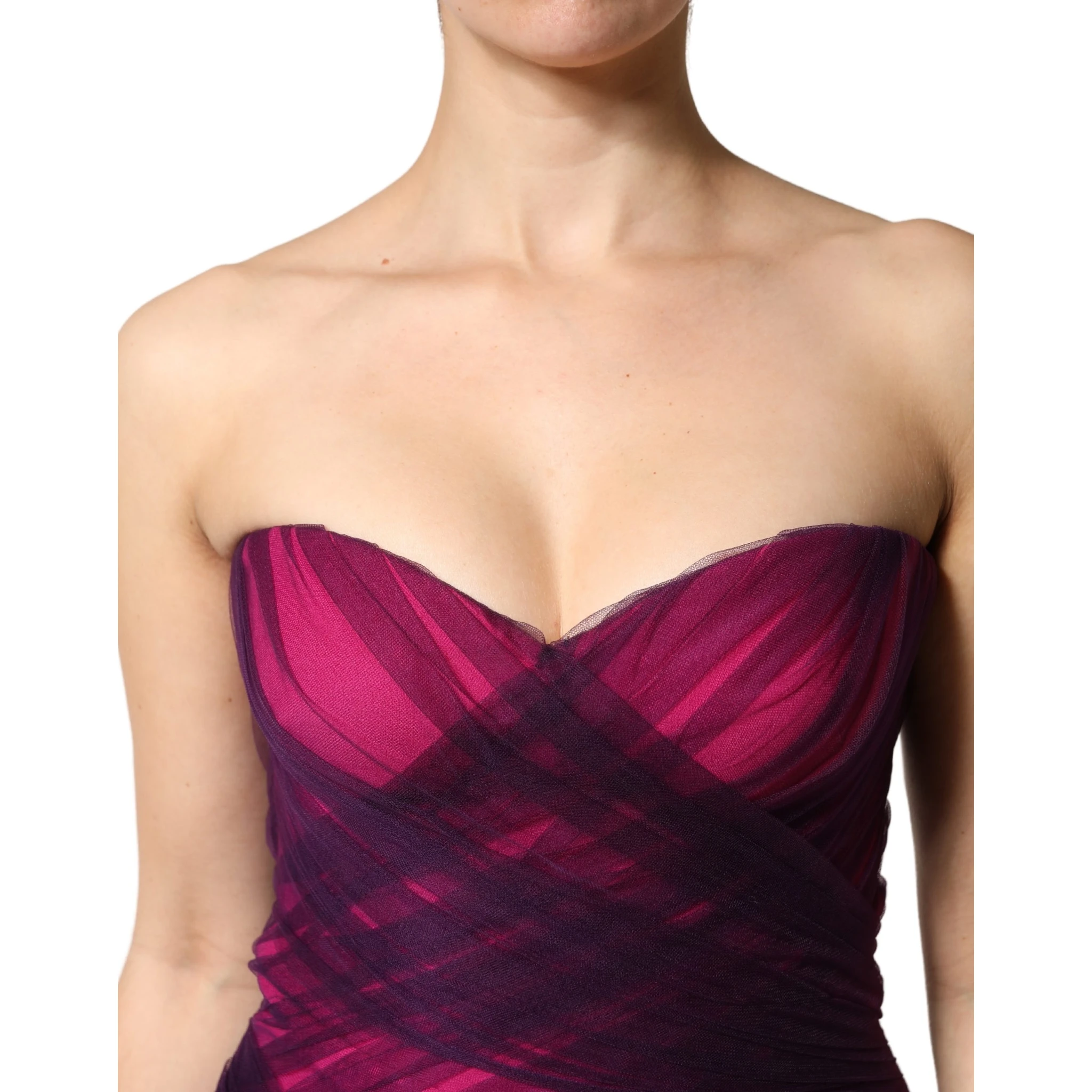 Pink Black Strapless Sheath Mermaid  Dress