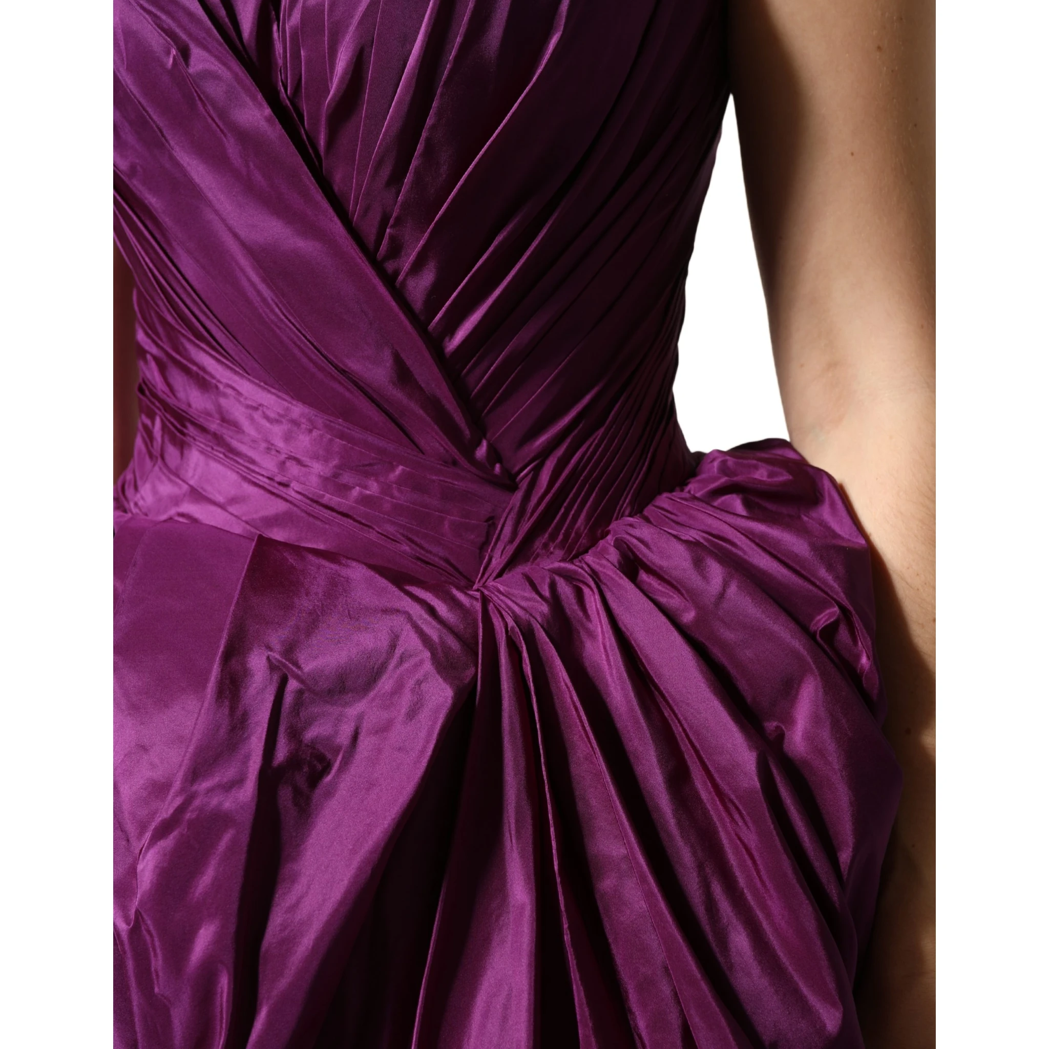 Purple Strapless A-line Asymmetric Dress