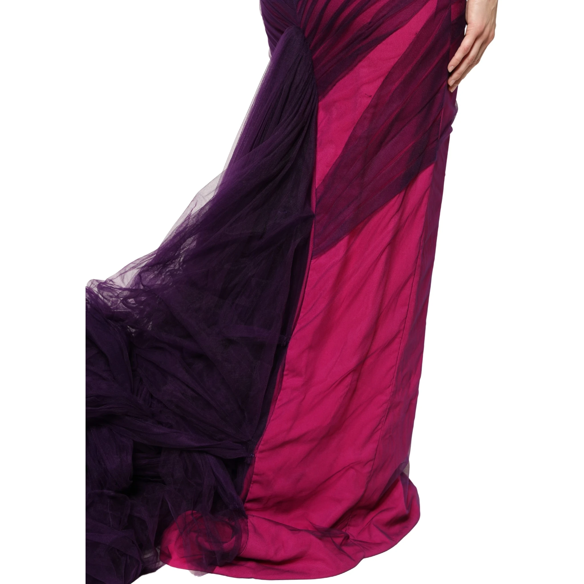 Pink Black Strapless Sheath Mermaid  Dress