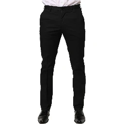 Black Cotton Skinny Dress Formal Trouser Pants