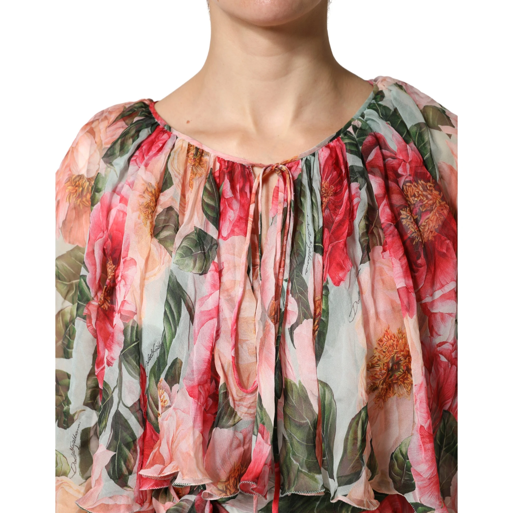 Multicolor Floral Silk Layered Maxi Dress