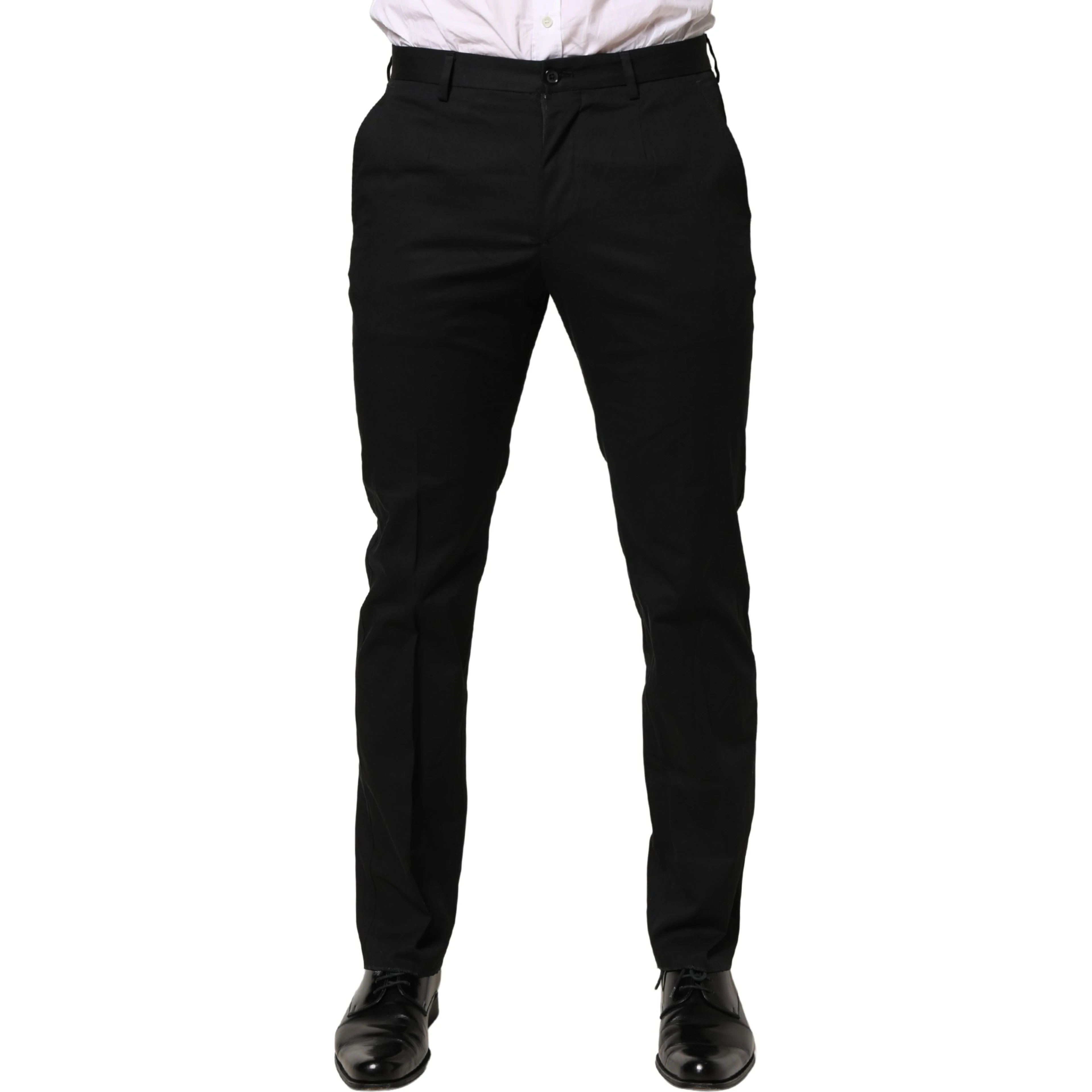 Black Cotton Skinny Dress Formal Trouser Pants
