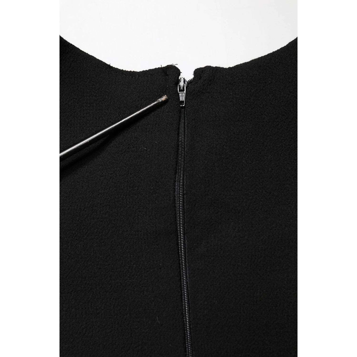 Black Wool Sacred Heart Patch Midi Dress