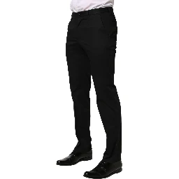 Black Cotton Skinny Dress Formal Trouser Pants