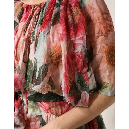 Multicolor Floral Silk Layered Maxi Dress