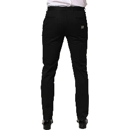 Black Cotton Skinny Dress Formal Trouser Pants