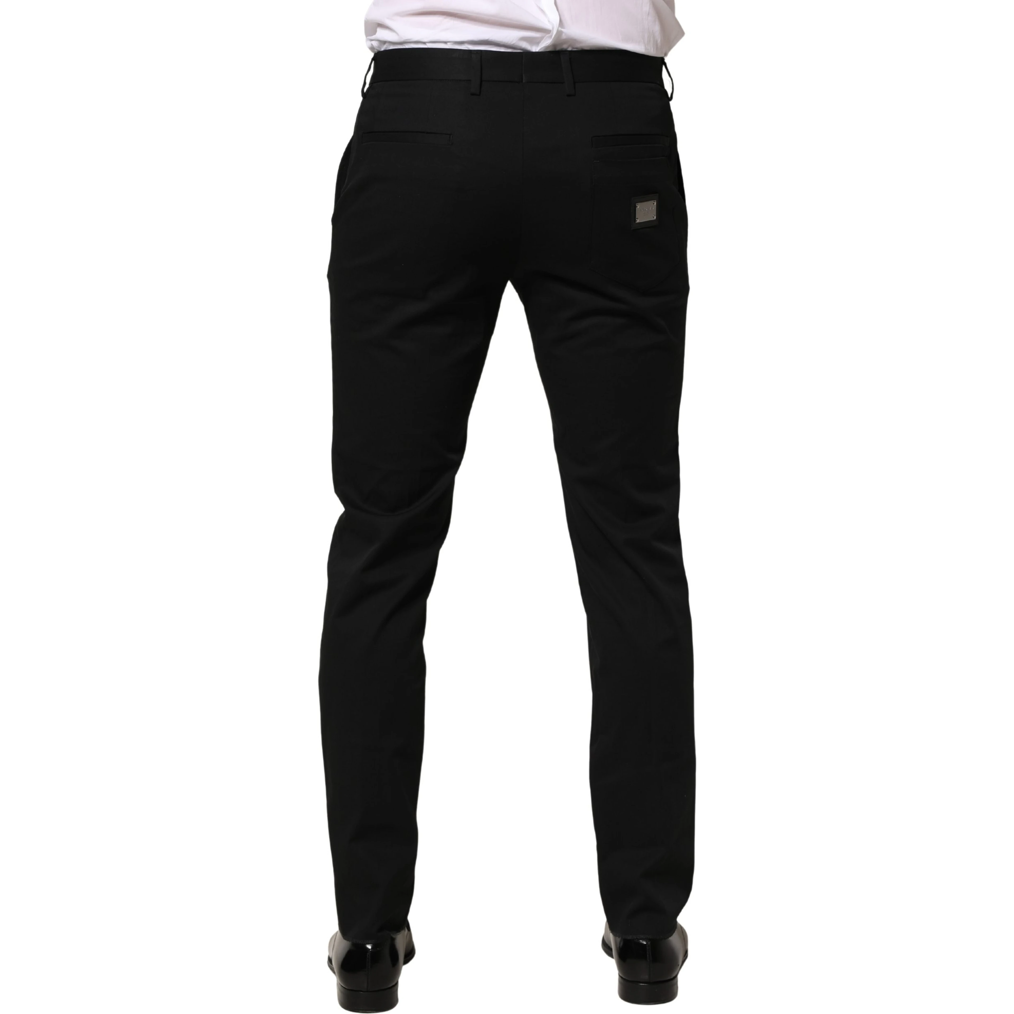 Black Cotton Skinny Dress Formal Trouser Pants