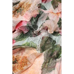 Multicolor Floral Silk Layered Maxi Dress