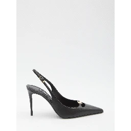 Slingback pumps in silk nappa
