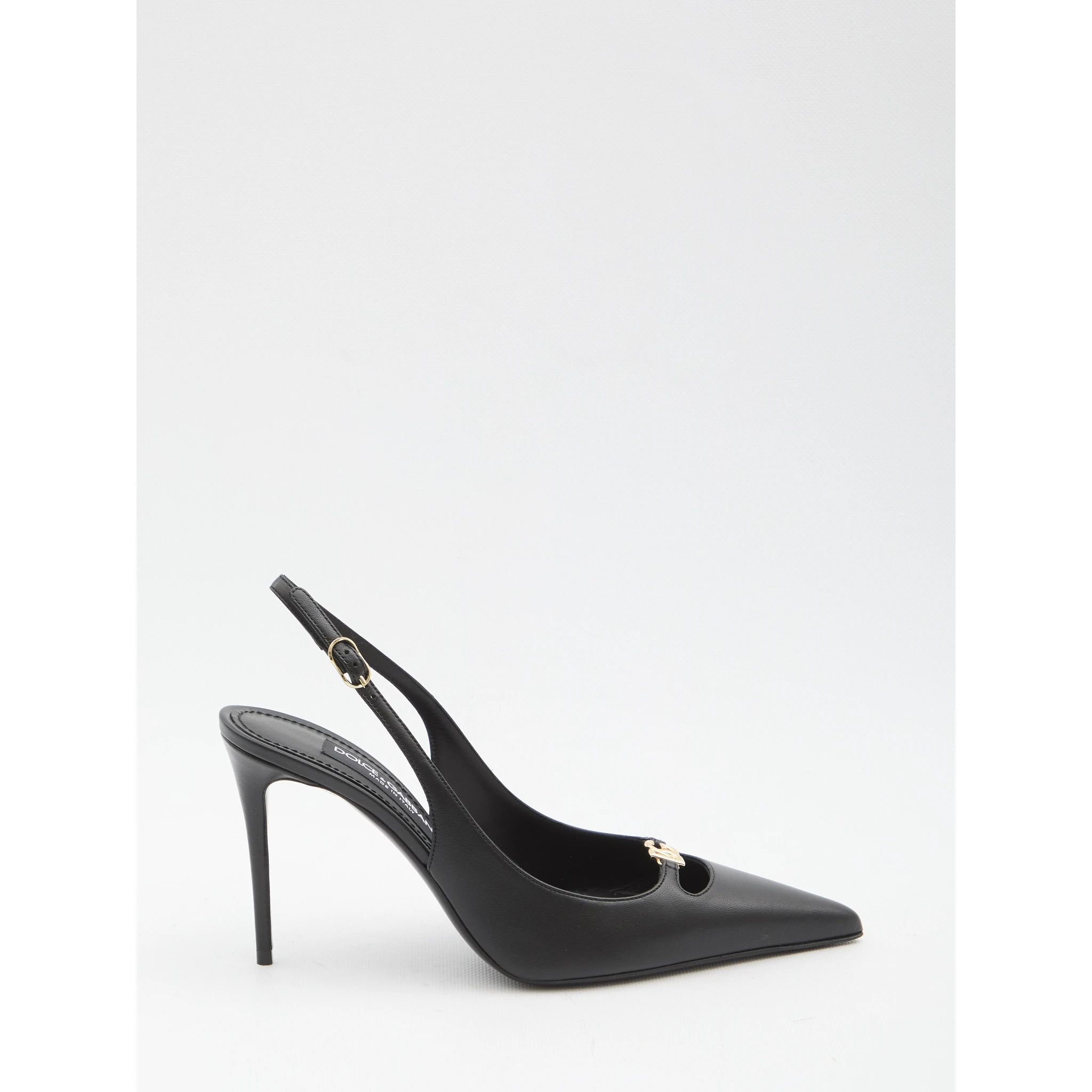 Slingback pumps in silk nappa
