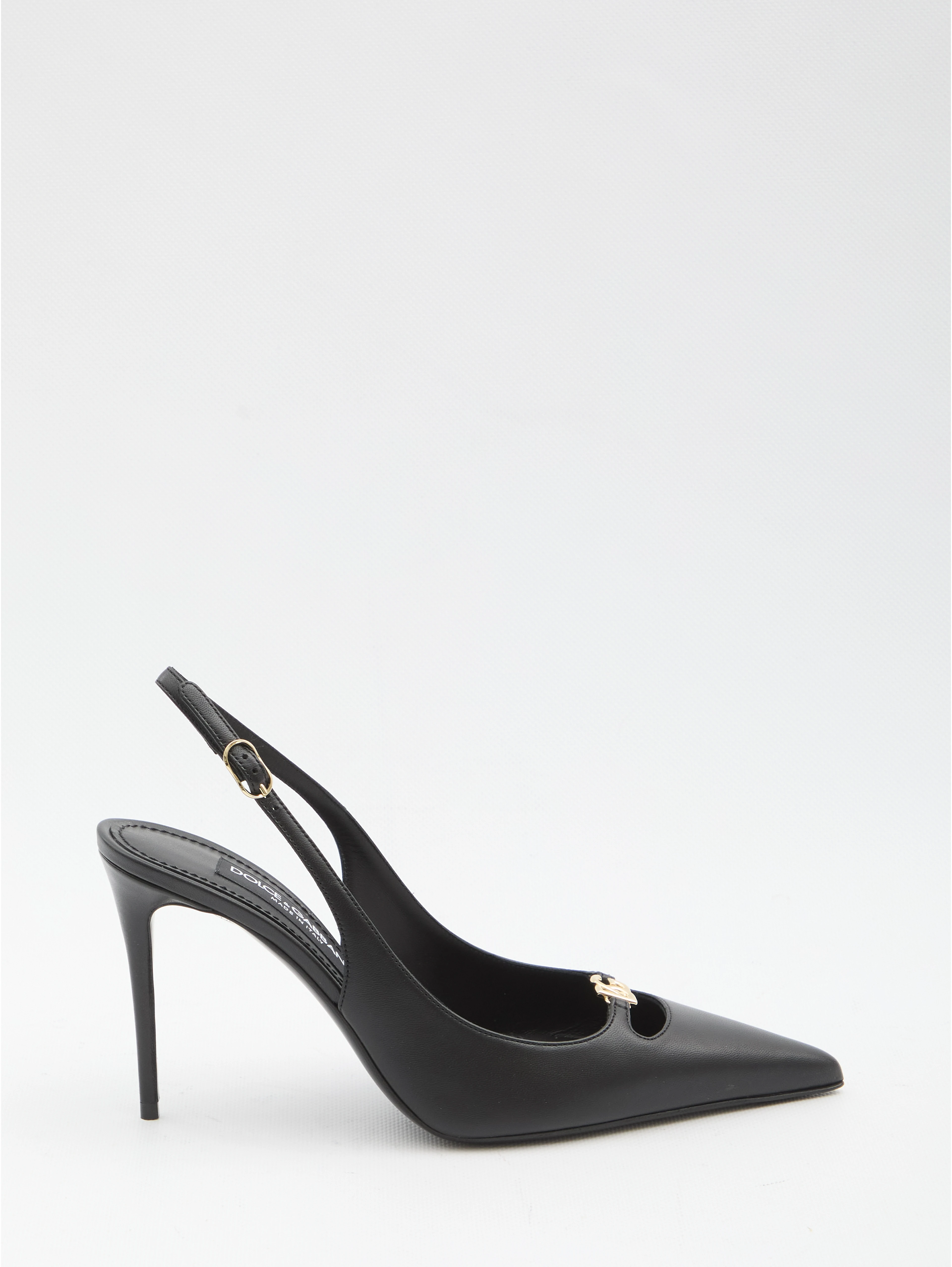 Slingback pumps in silk nappa