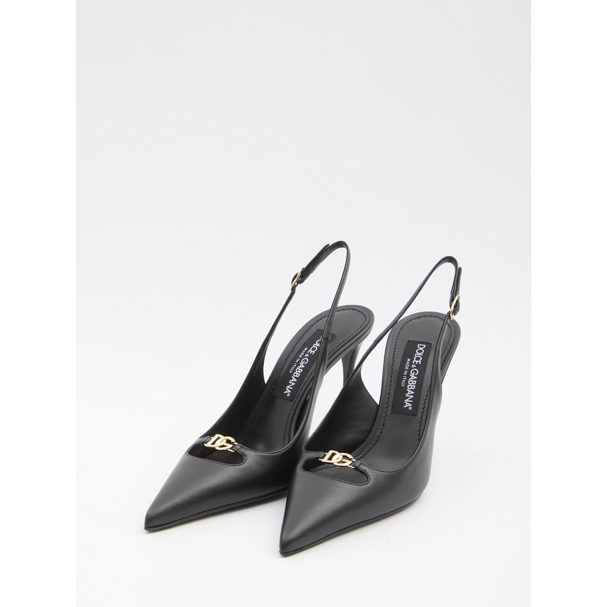 Slingback pumps in silk nappa