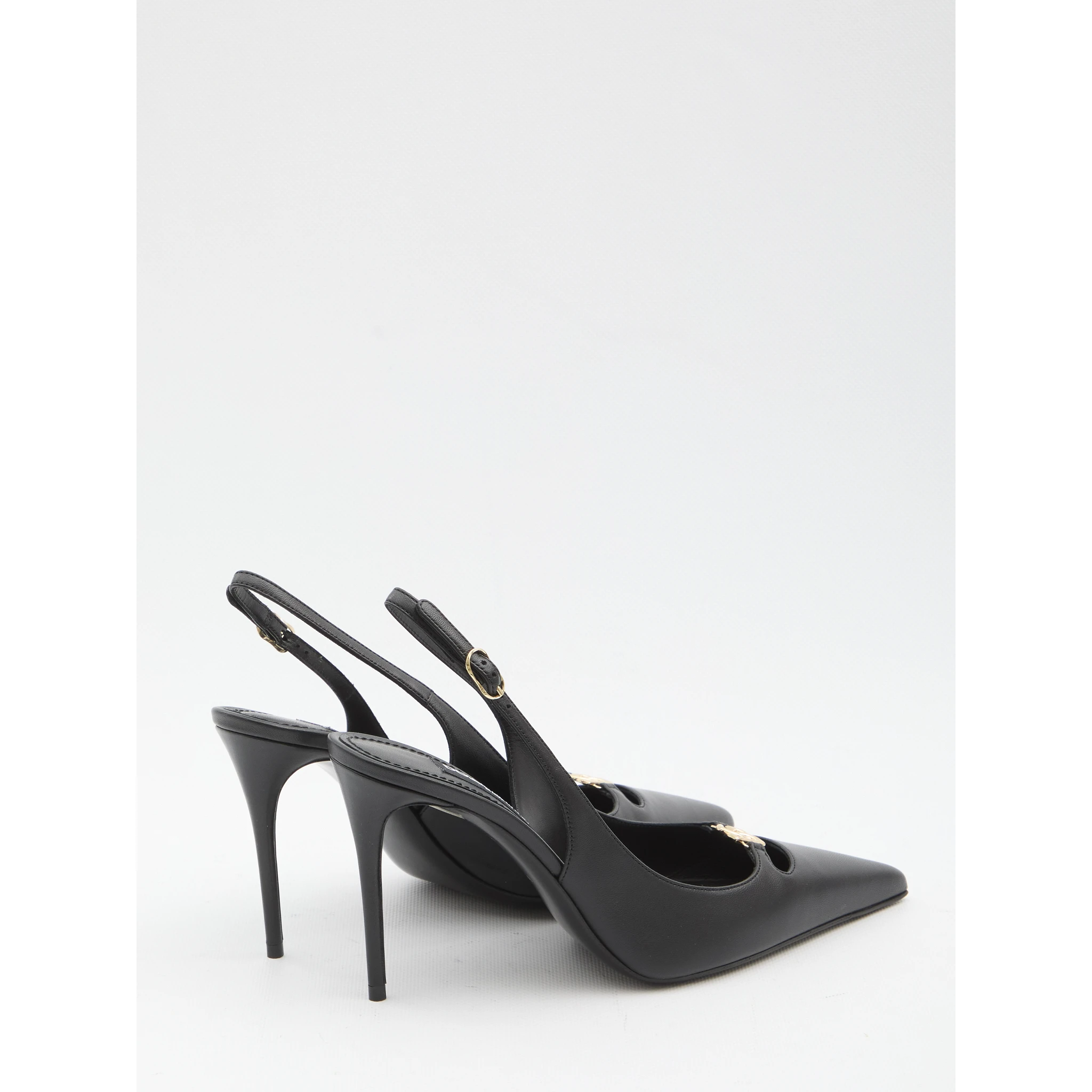 Slingback pumps in silk nappa