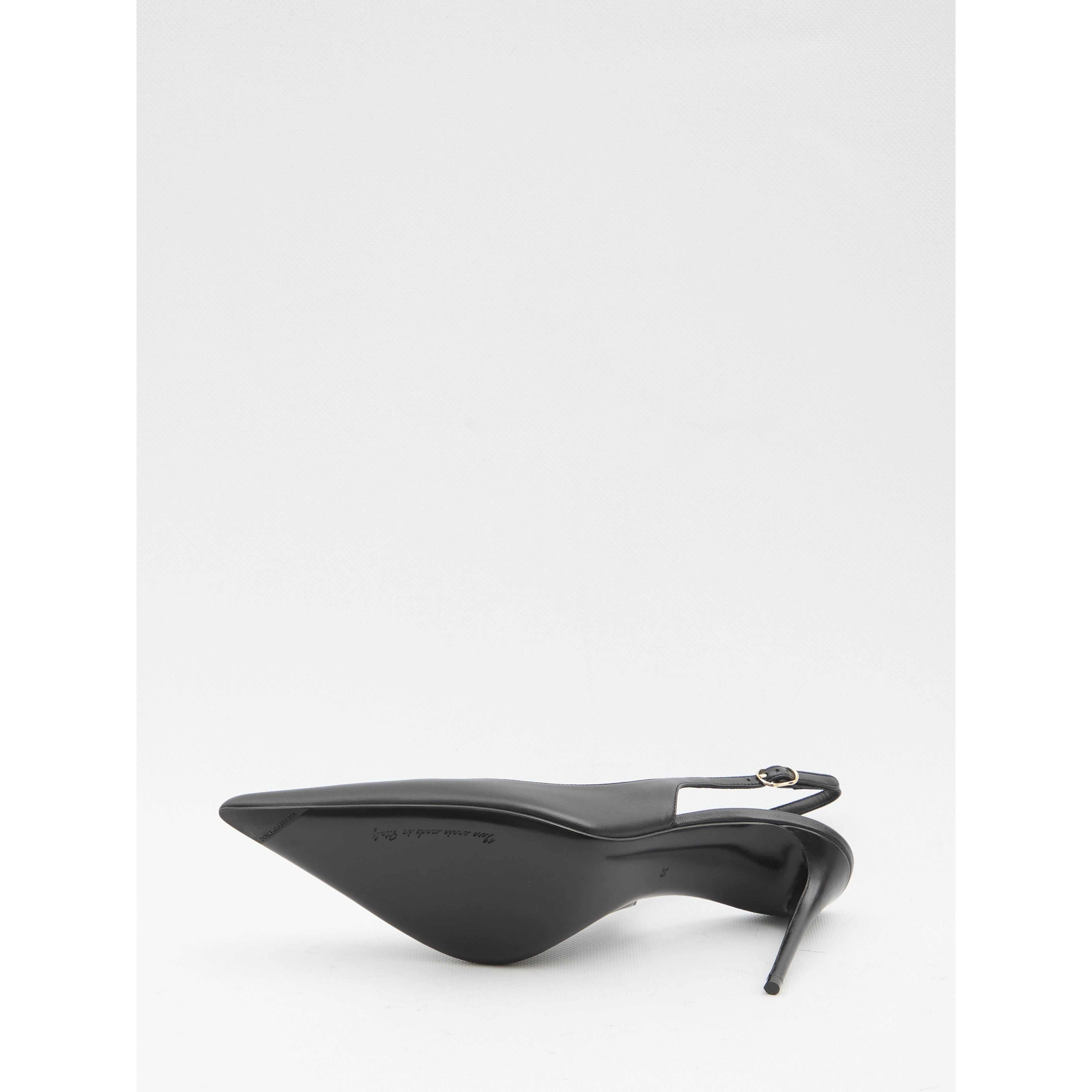 Slingback pumps in silk nappa