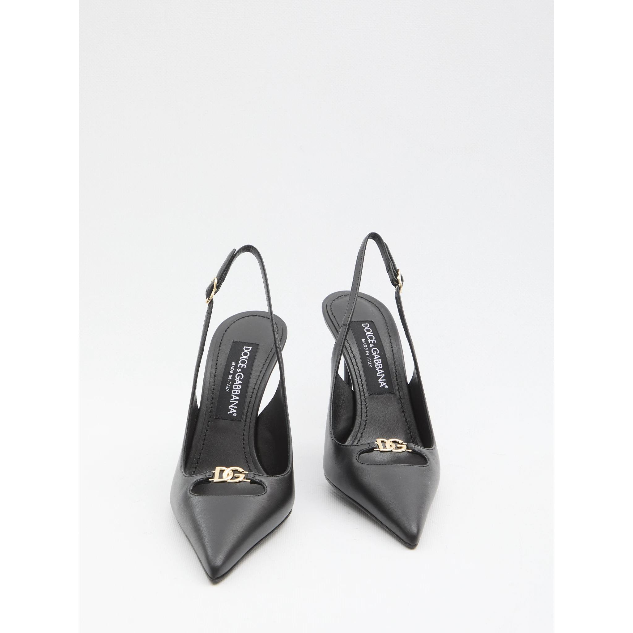 Slingback pumps in silk nappa