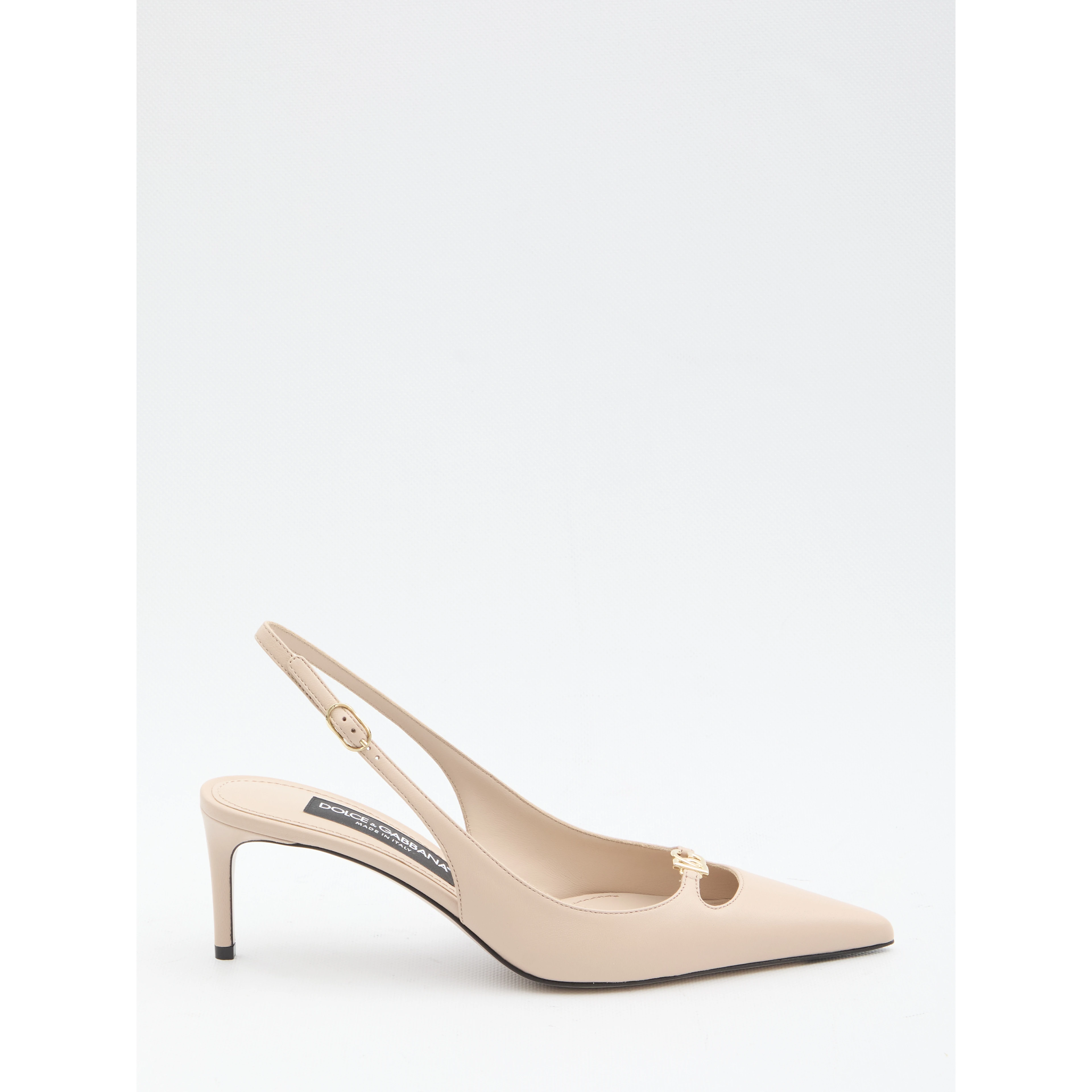 Slingback pumps in silk nappa