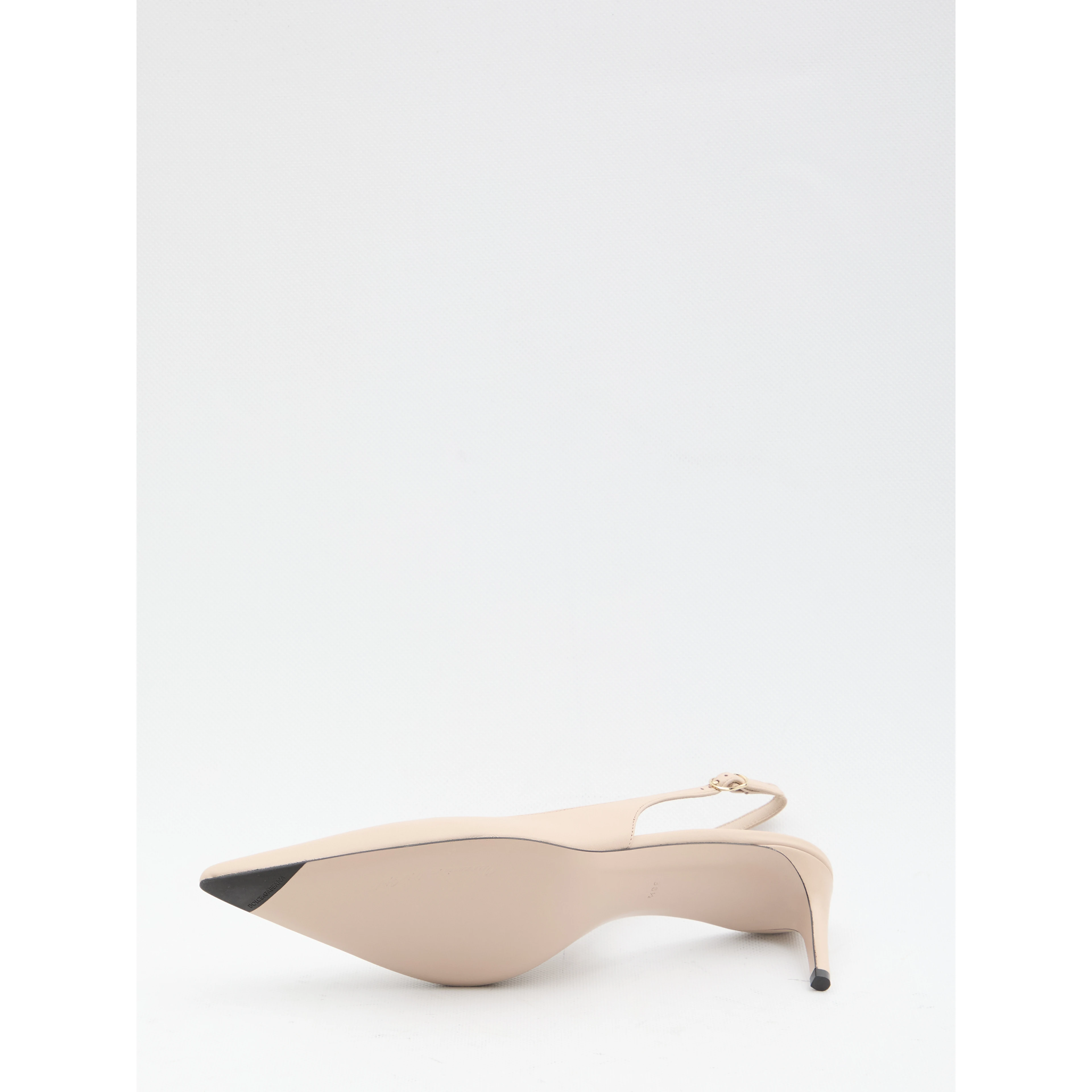 Slingback pumps in silk nappa