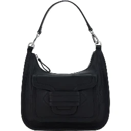 حقيبة كتف بوس توروس من جلد العجل الأسود