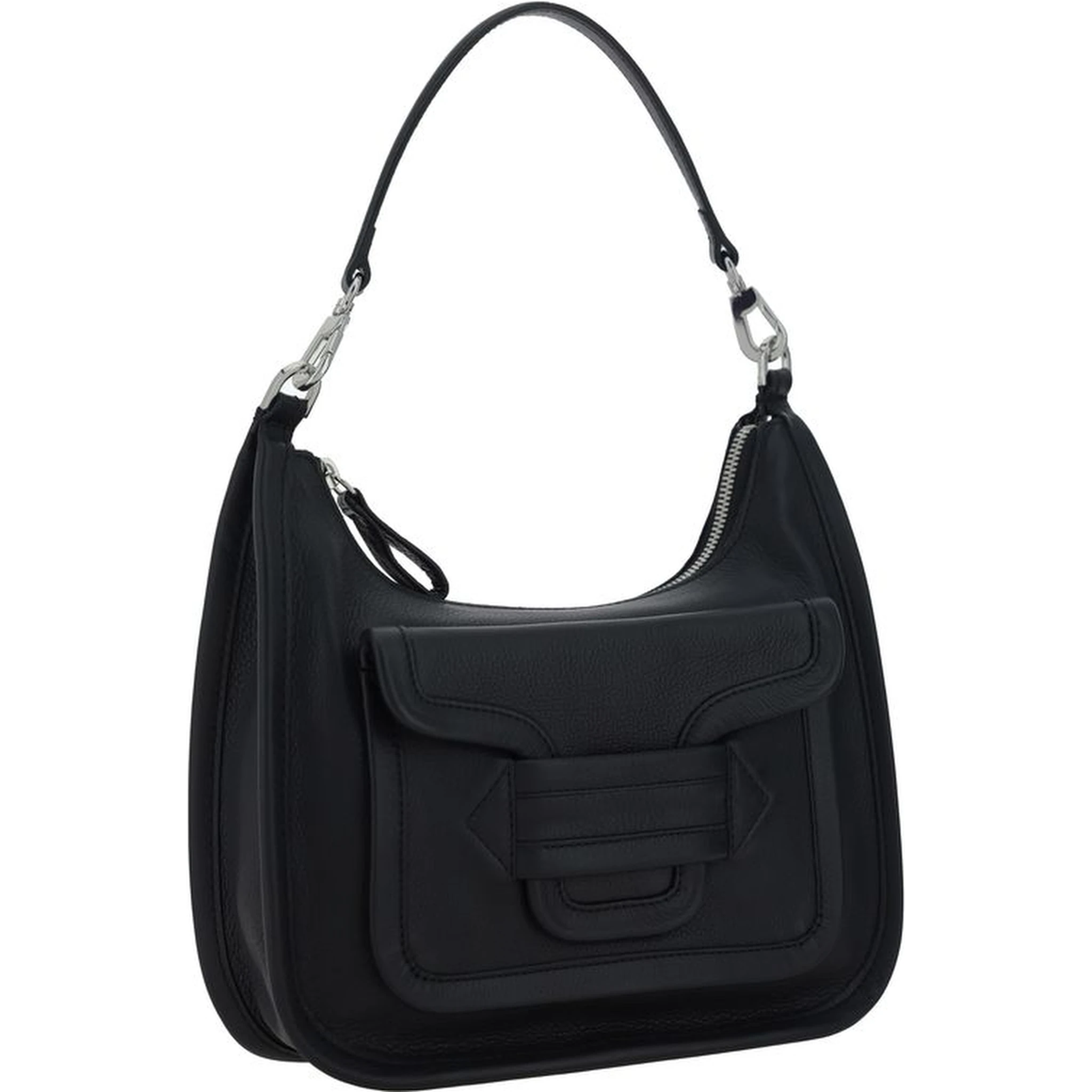 حقيبة كتف بوس توروس من جلد العجل الأسود