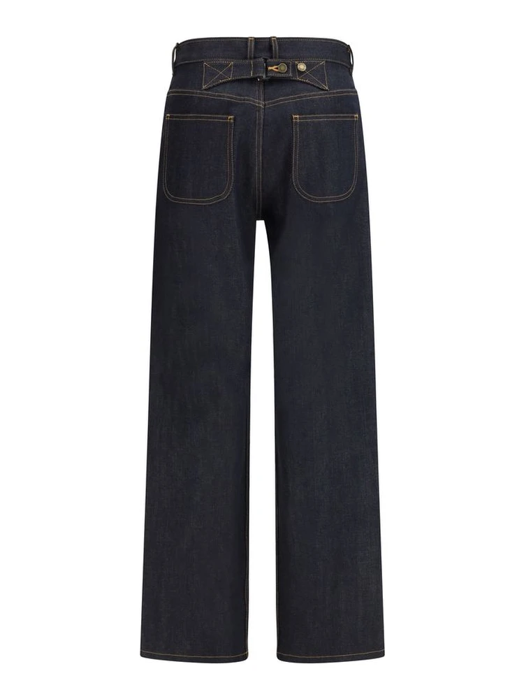 بنطلون جينز أزرق قطني بقصة مستقيمة alternative