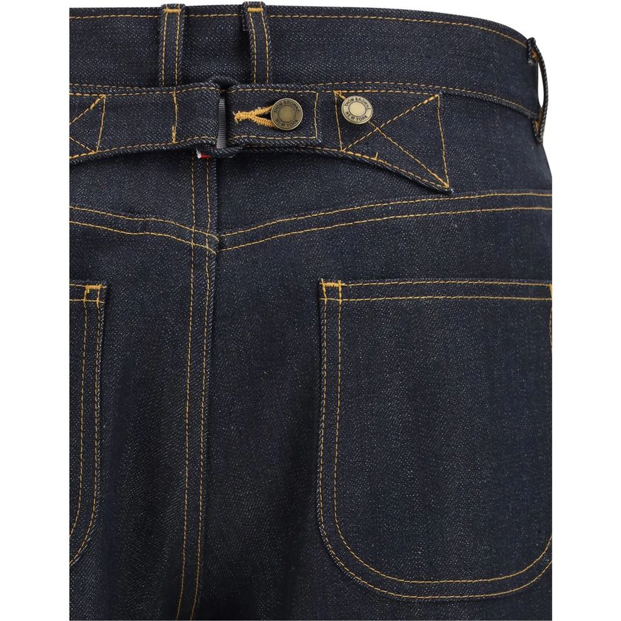 بنطلون جينز أزرق قطني بقصة مستقيمة