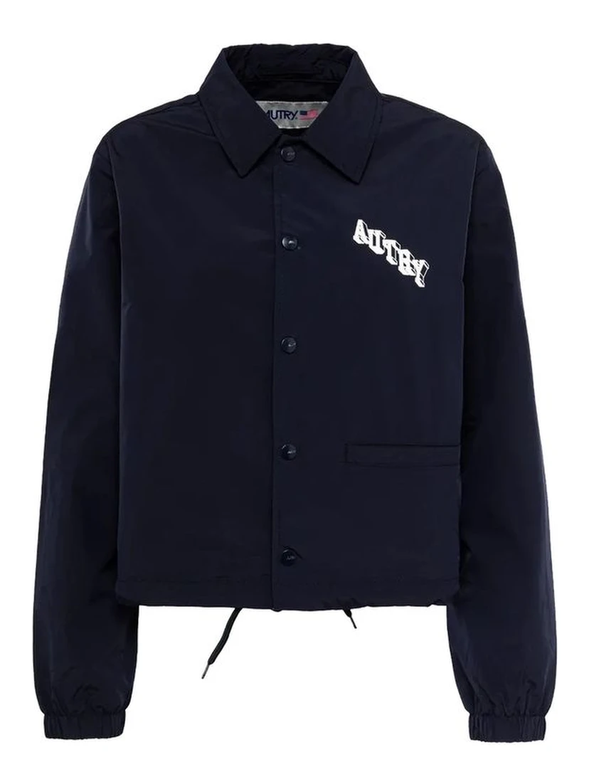 Blue Polyester Shell Jacket