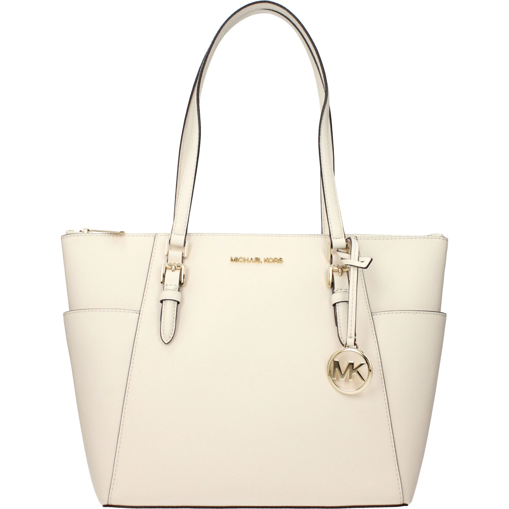 Beige Leather Shoulder Bag
