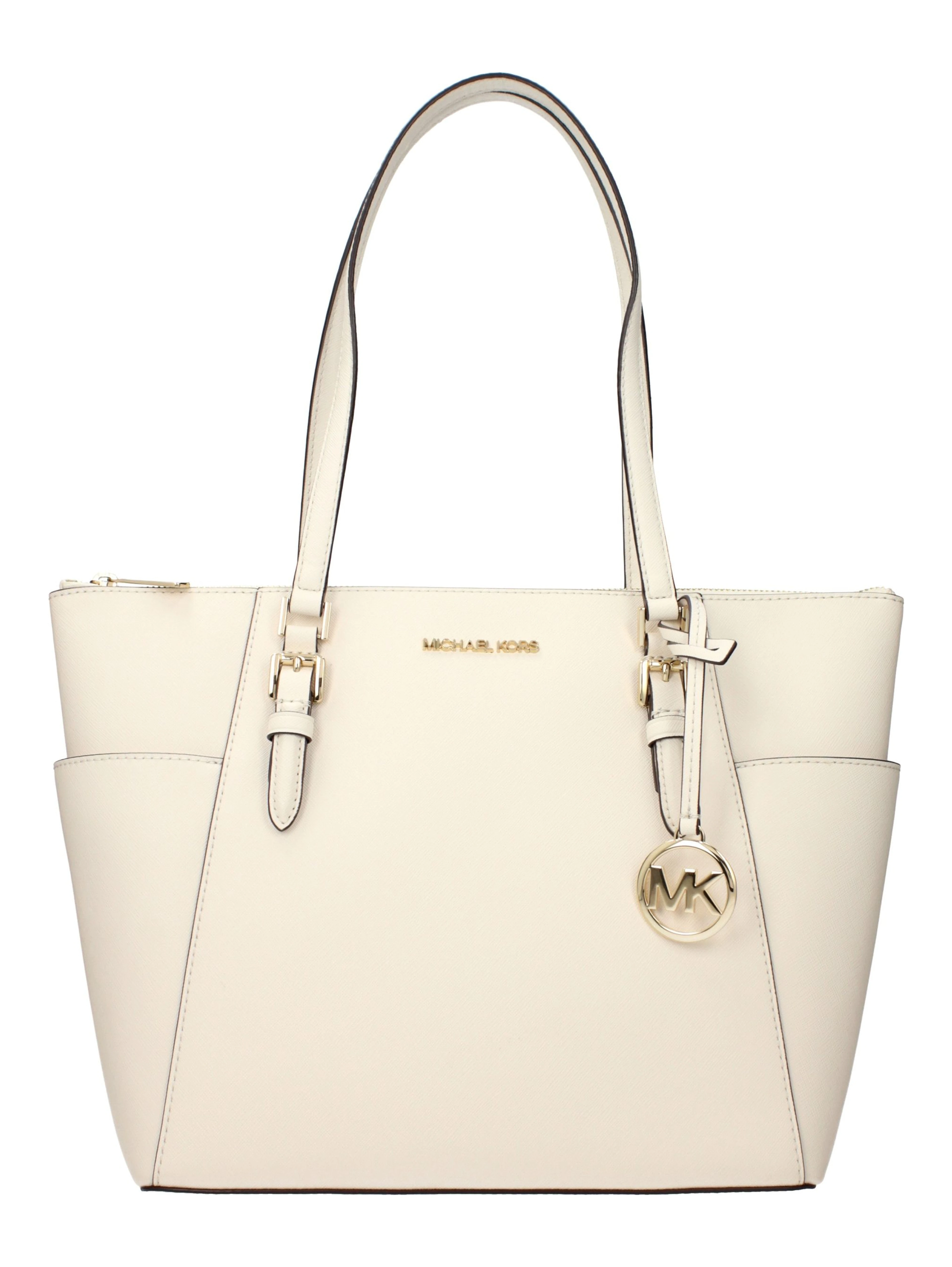 Beige Leather Shoulder Bag