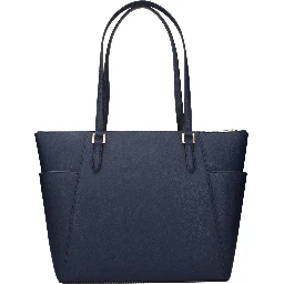 حقيبة كتف من الجلد الأزرق