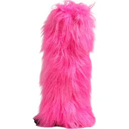 Pink Faux Fur Leather High Heels Boots Shoes