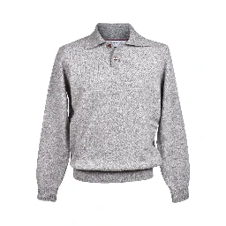 Gray Leather Sweatshirt