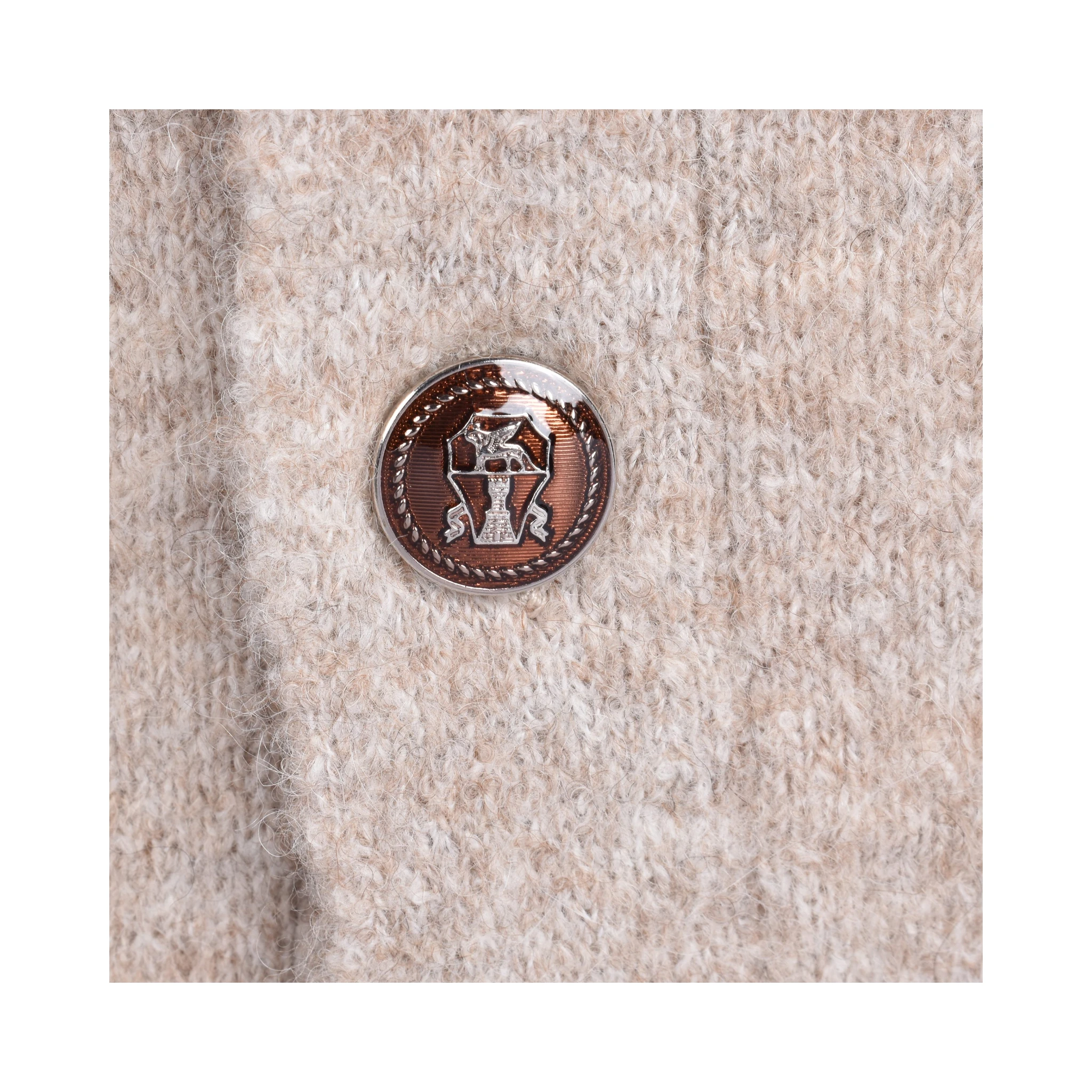 Beige Leather Cardigan