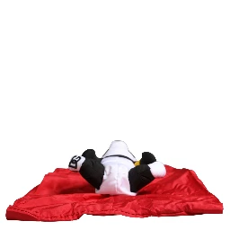 Men Red Polyester Panda Stuffed Ecobag Tote Borse Bag