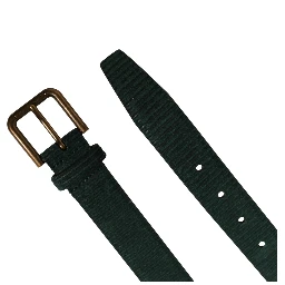 Men Green Velvet Leather Metal Buckle Belt
