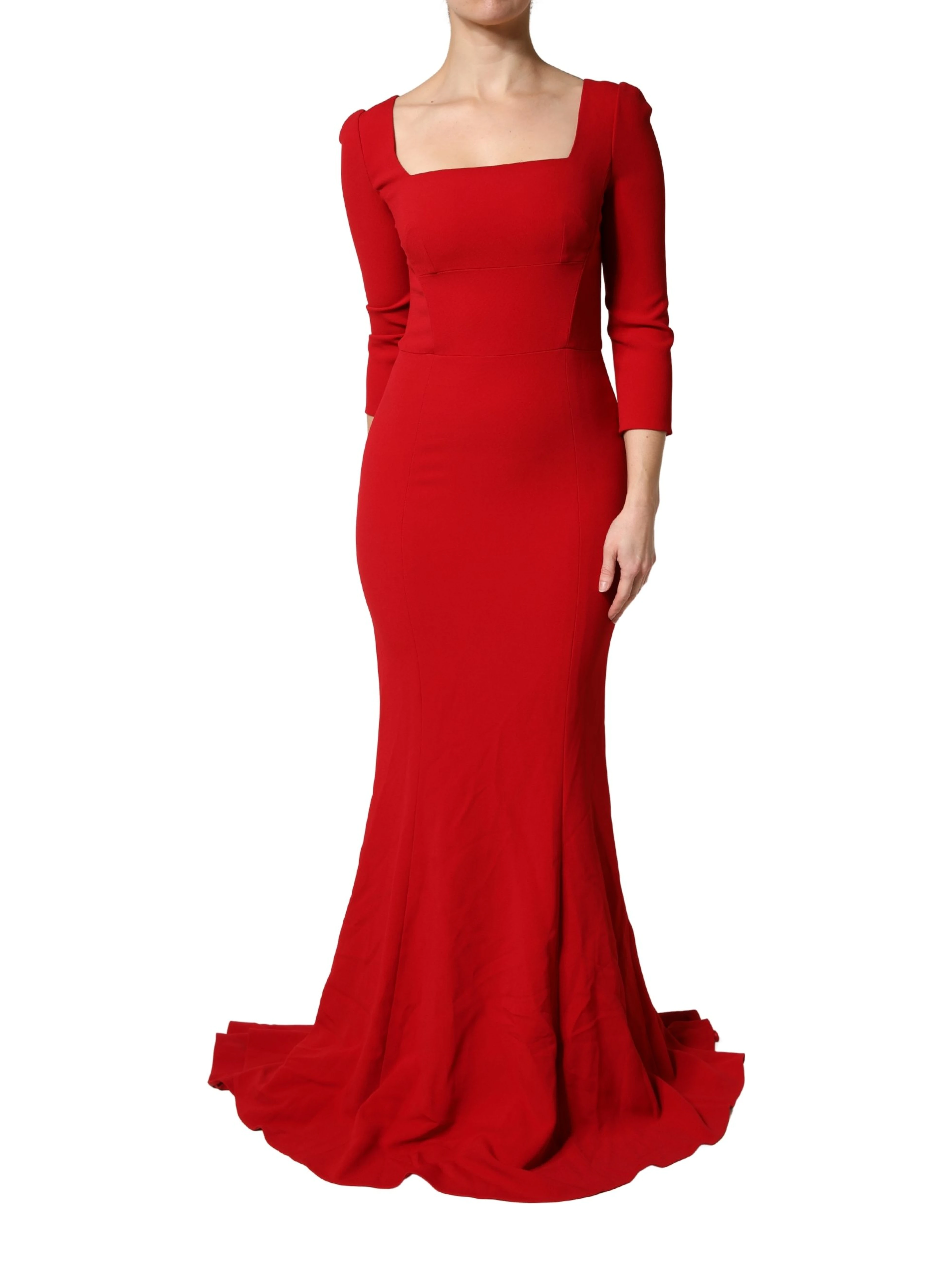 Red Viscose Sheath Bodycon Mermaid Dress