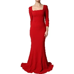 Red Viscose Sheath Bodycon Mermaid Dress