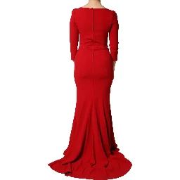 Red Viscose Sheath Bodycon Mermaid Dress
