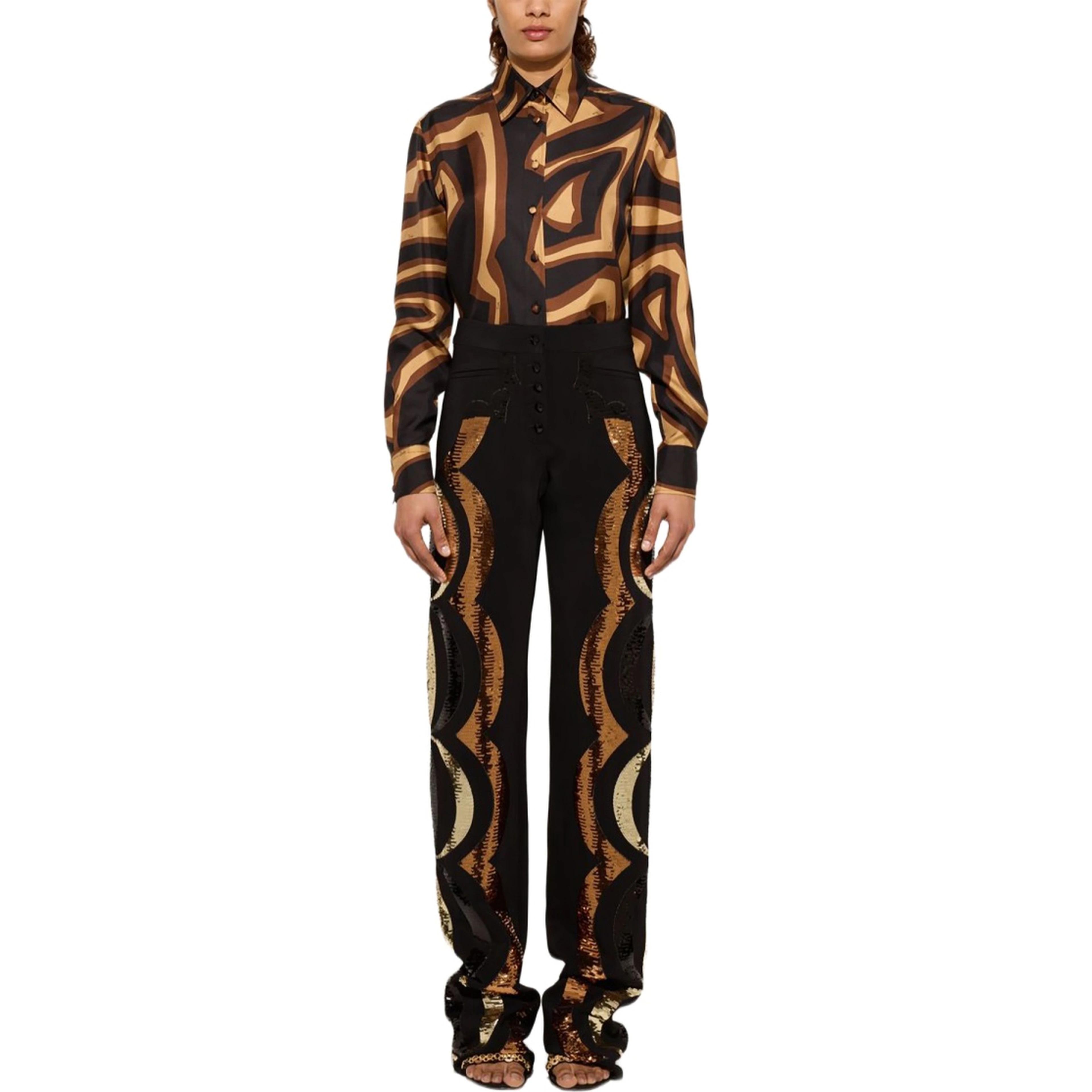 LABYRINTH PRINT SILK SHIRT