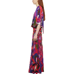 ORCHID PRINT CAPE BLOUSE