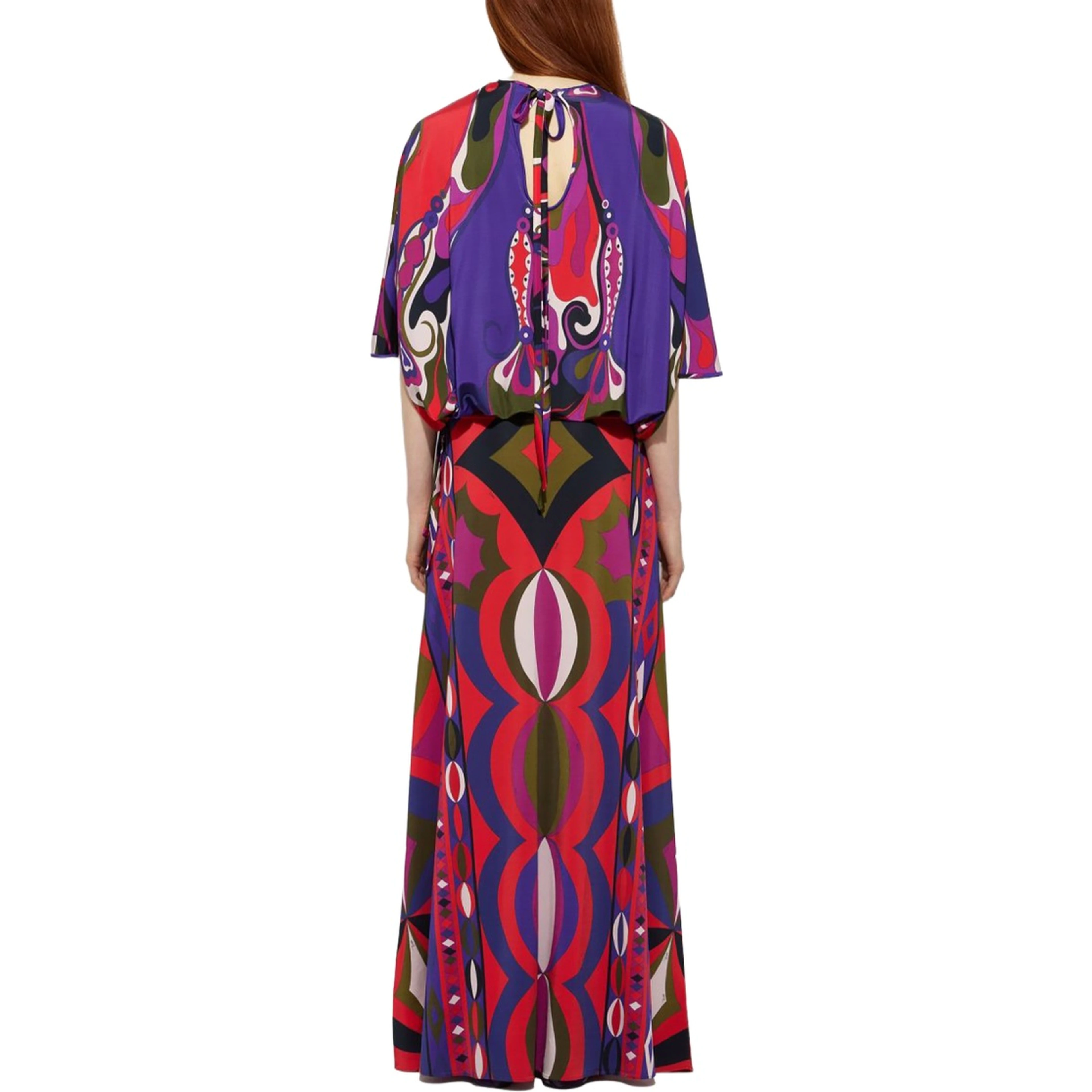 ORCHID PRINT CAPE BLOUSE