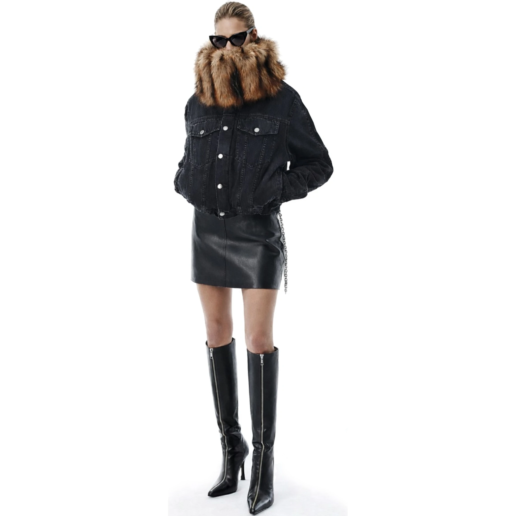 LEATHER MINISKIRT
