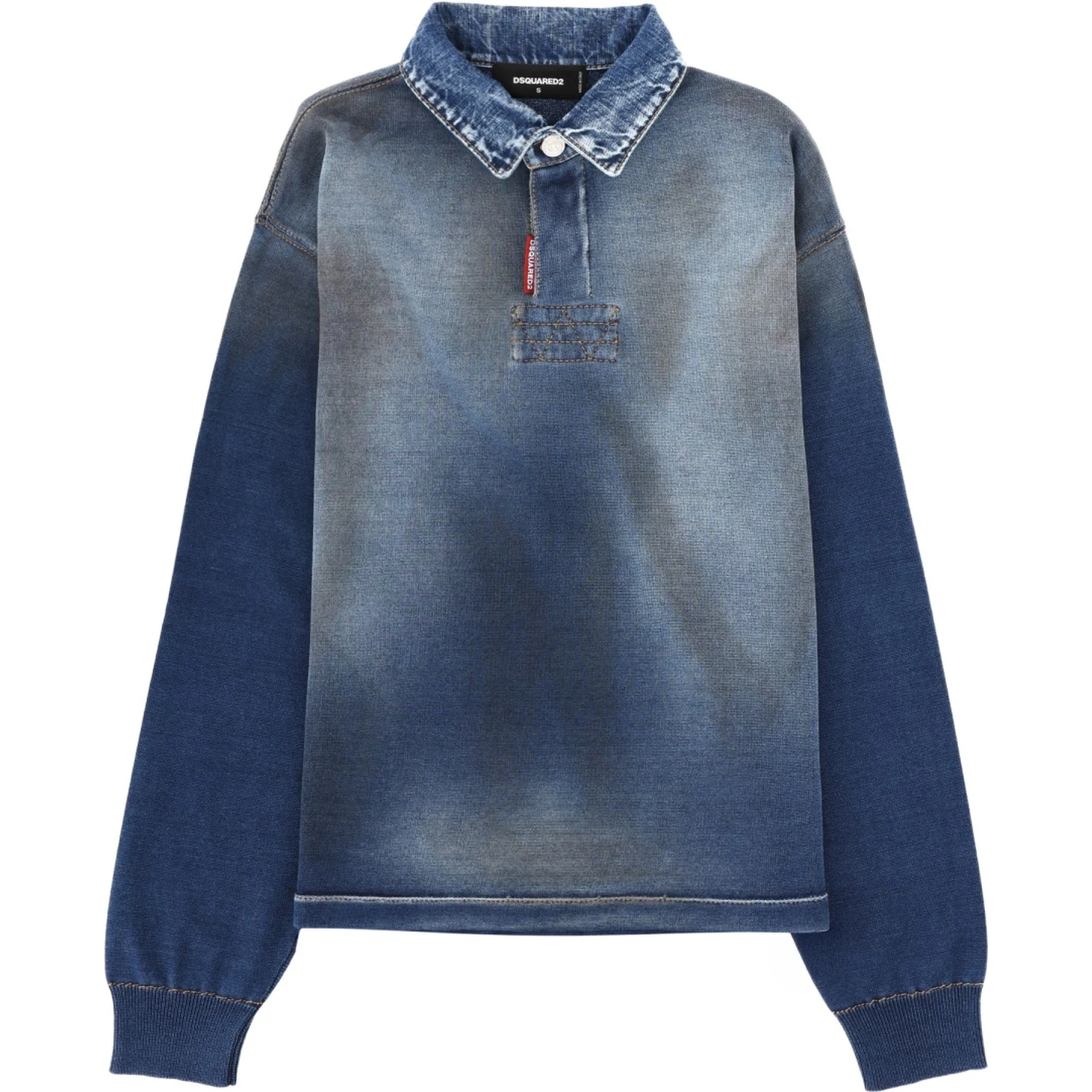 POLO SHIRT WITH DENIM EFFECT