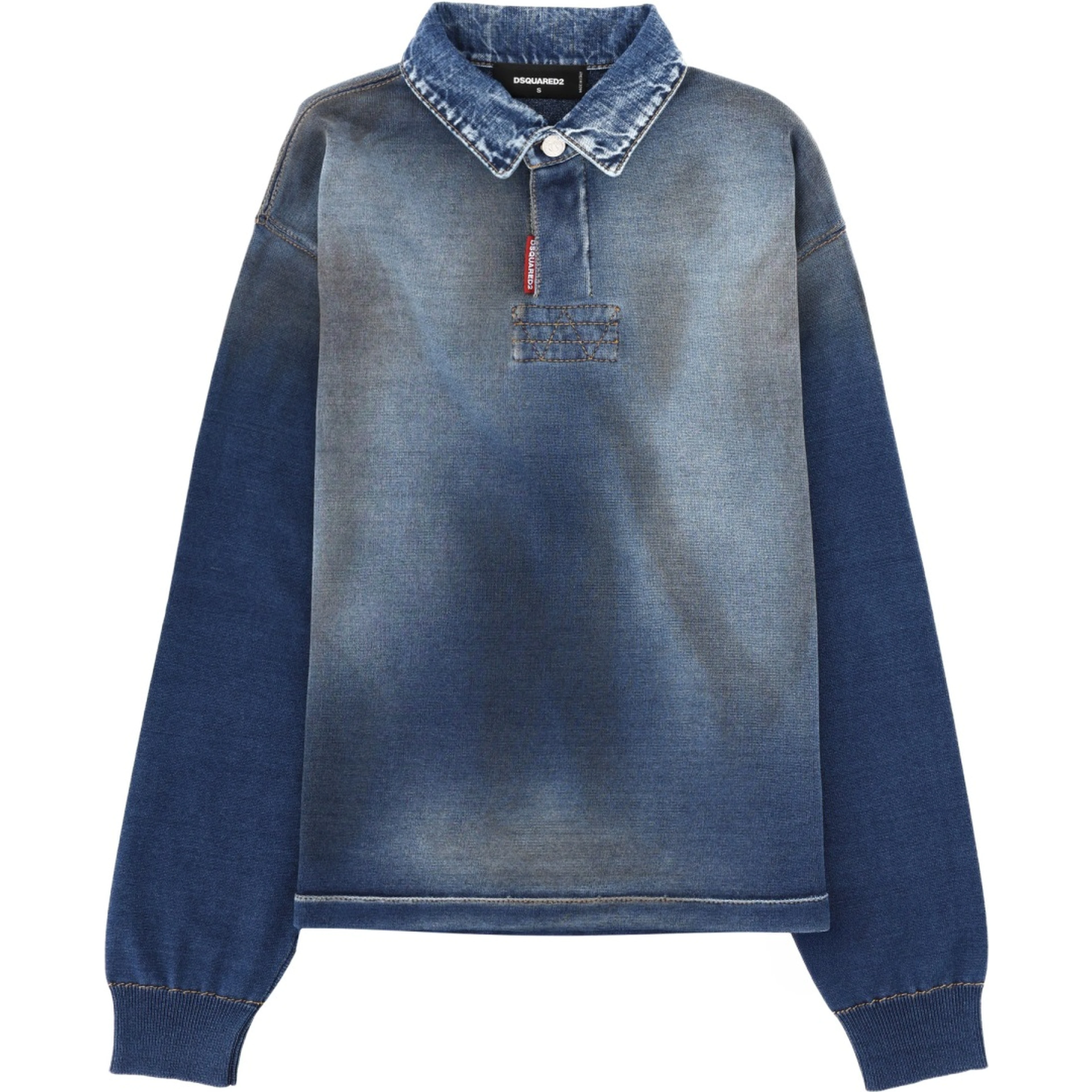 POLO SHIRT WITH DENIM EFFECT