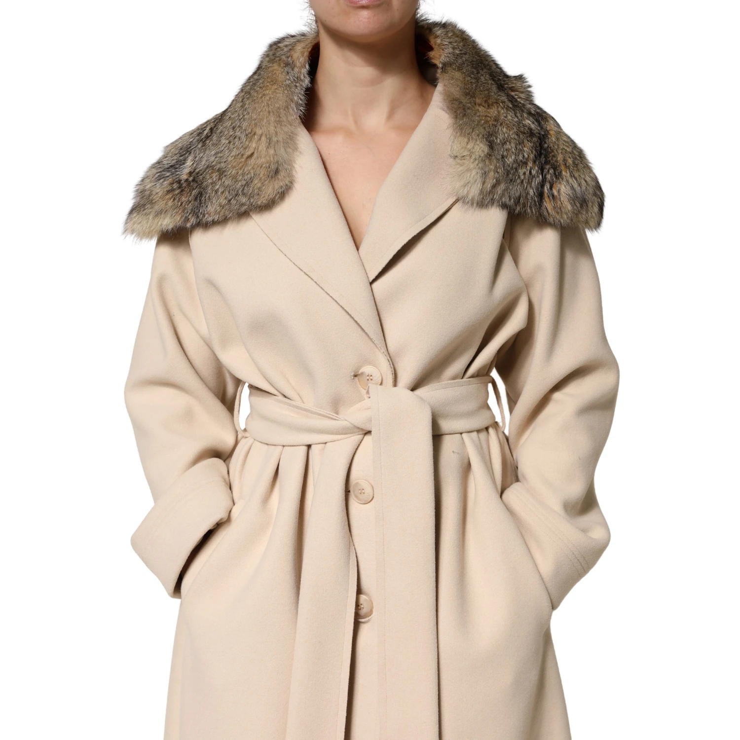 Brown Fur Shoulder Collar Neck Wrap Scarf