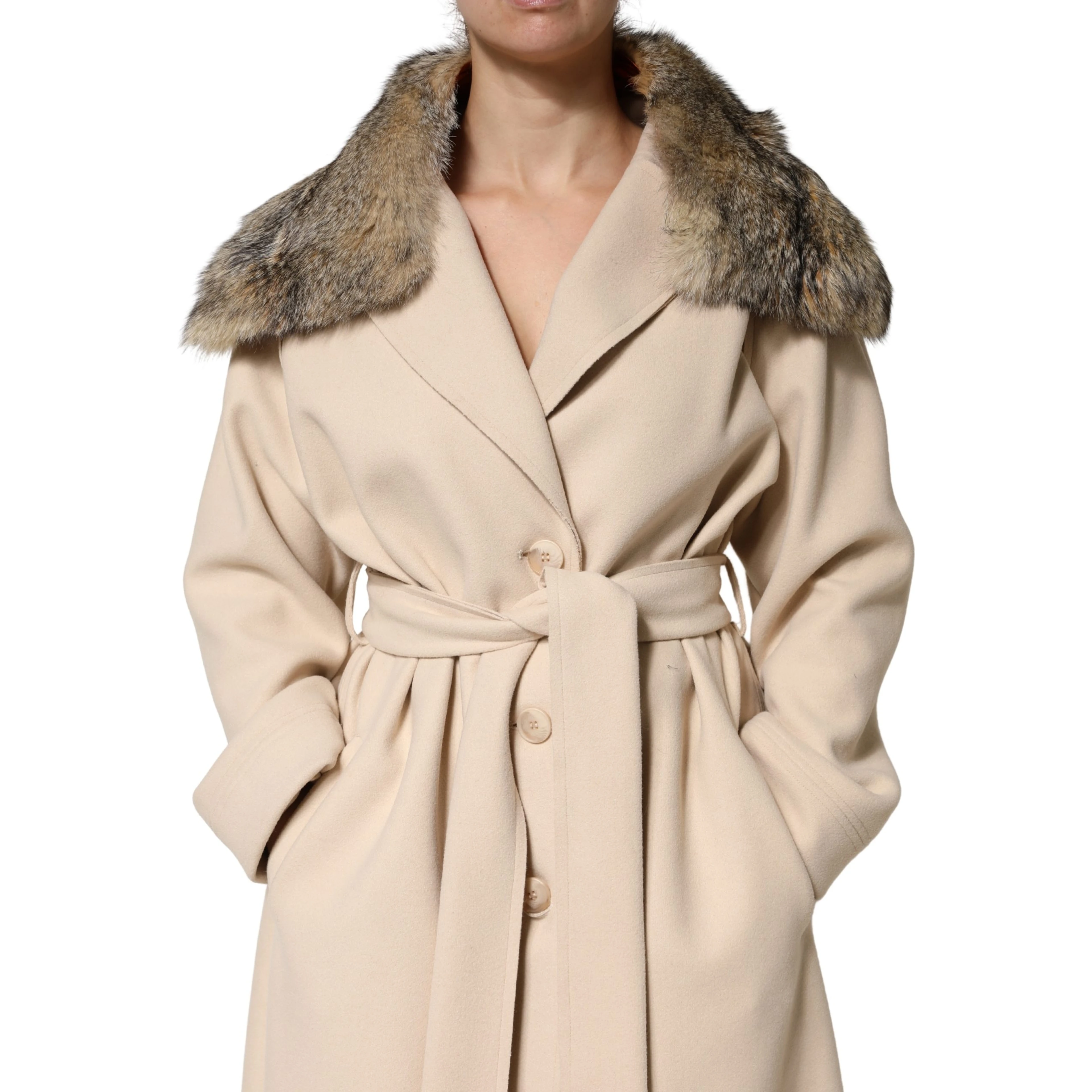 Brown Fur Shoulder Collar Neck Wrap Scarf